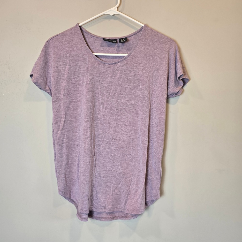 Adrienne Vittadini Shirt Short Sleeve Womens Extra Small Purple